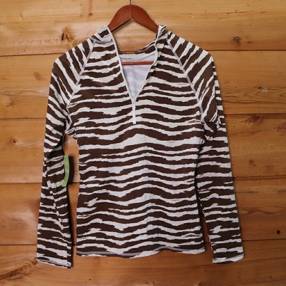 Garnet Hill | Quarter Zip Sun Shirt Rash‎ guard Swim Coverup Medium